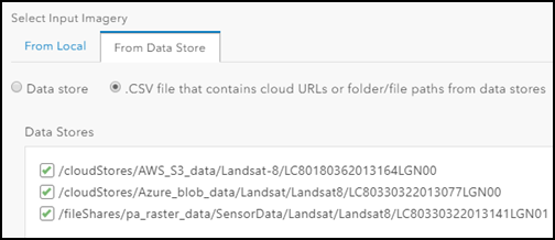 Data store and files listed from the specified .CSV file Data store and files listed from the specified .CSV file
