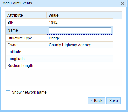 Event attribute table Event attribute table