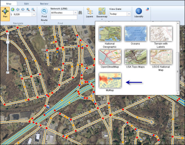 A custom basemap in A custom basemap in